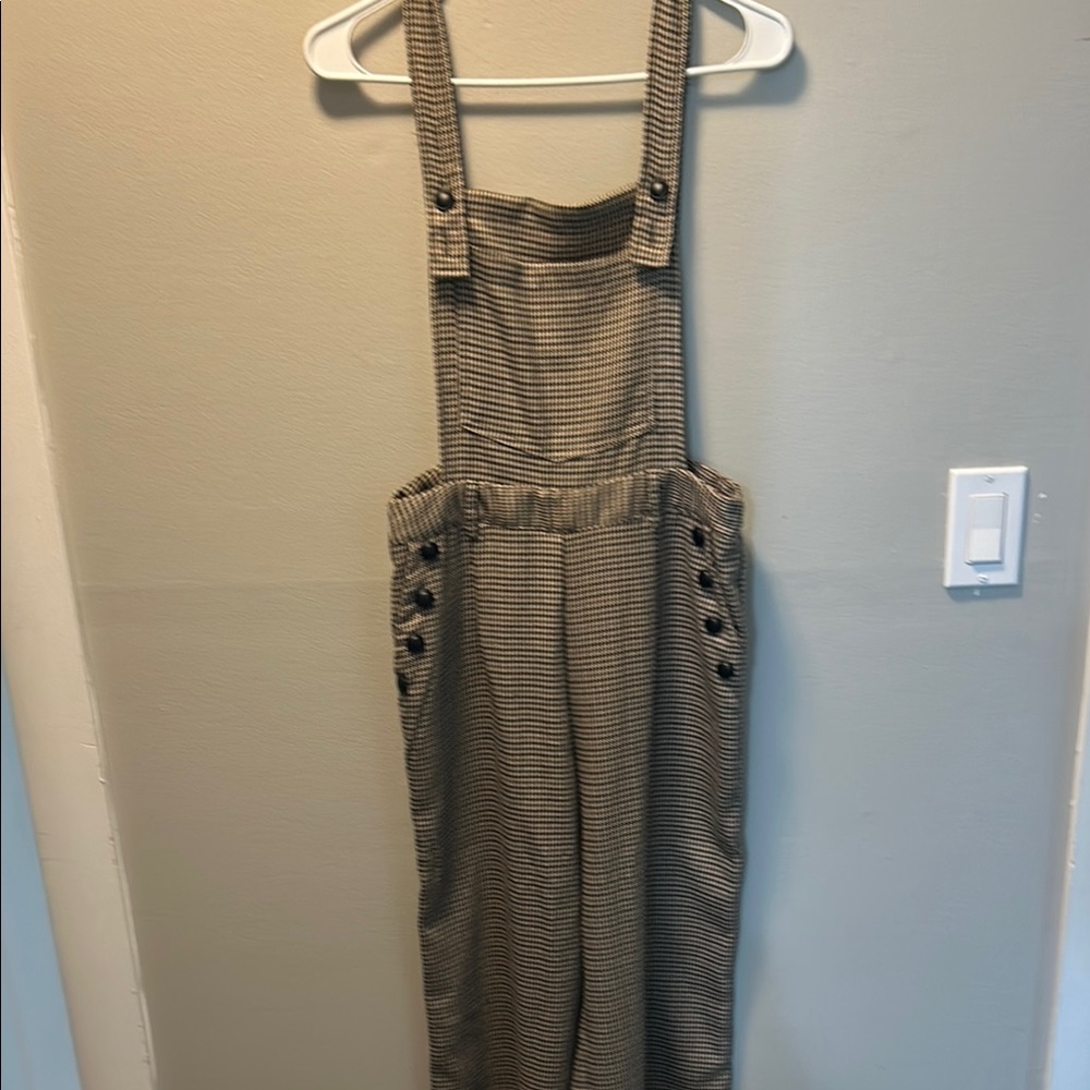 Cider Black and White Jumpsuit with Adjustable Straps